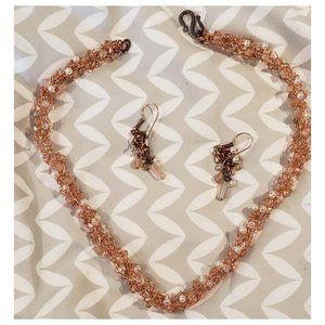 One of a Kind Twisted Wire necklace and Earrings
